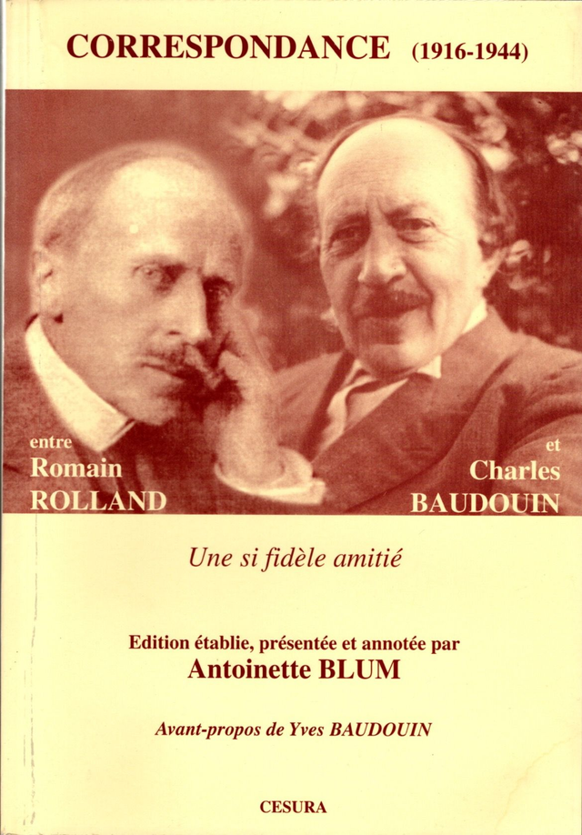 Correspondance entre Romain Rolland et Charles Baudouin Choix de lettres 1916-1944