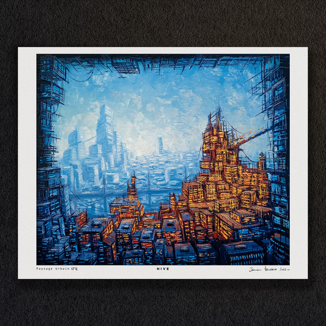 #0116-Paysage Urbain N°12 - HIVE - PRINT - peintures à l&#039;huile