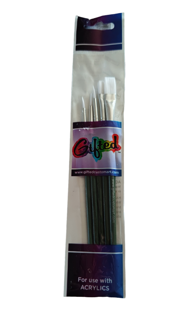 Lot de 5 pinceaux acrylique (Gifted)
