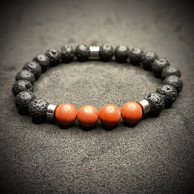 Pierre de lave &amp; jaspe rouge