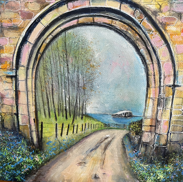 Original painting- Seascape- View of the Bass Rock