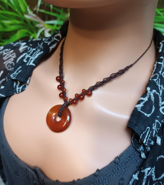 Collier donut en cornaline 