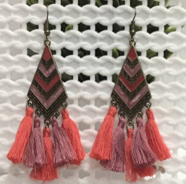 Red Dangling Earrings-MFE05