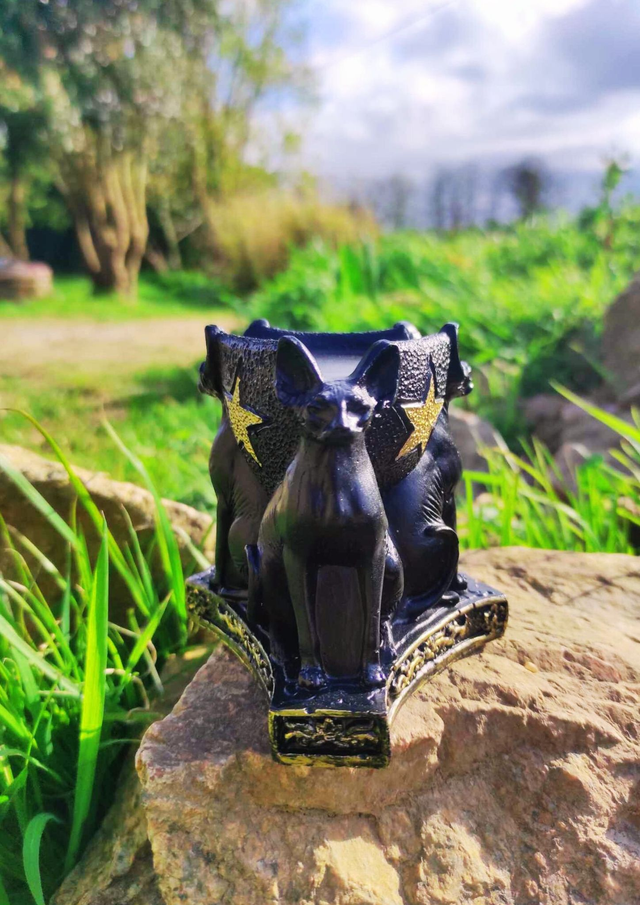 Bougeoir Sphynx noir