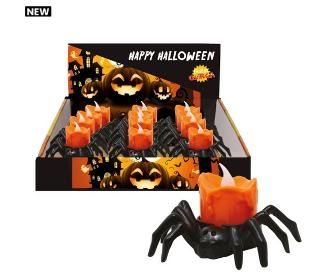 halloween ,  26831   RAGNO CON CANDELA 9X6 CM