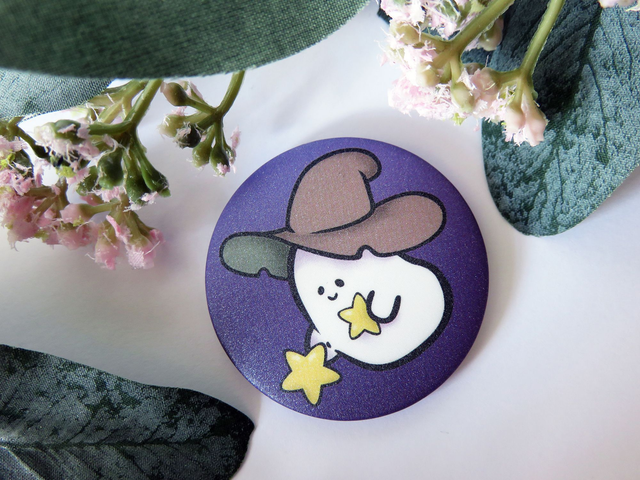 Witchy Ghost Button Badge