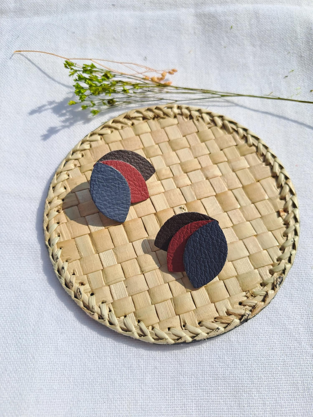 Boucles d'oreilles en matières végétales de pommes 