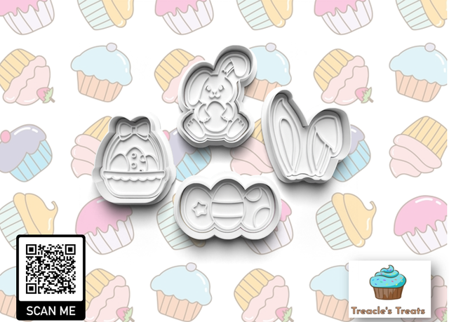 EasterTheme Fondant/cookie stamps with cutters(set 2)