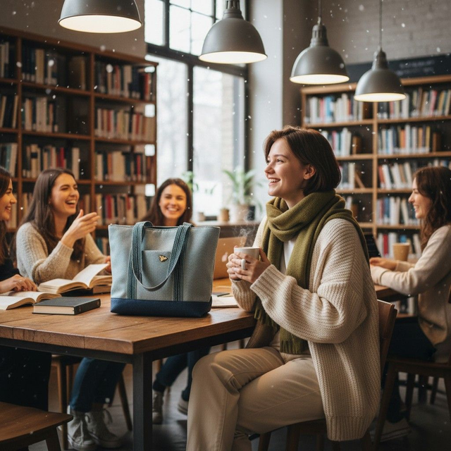 Cabas Essentiel - Chevron Bleu