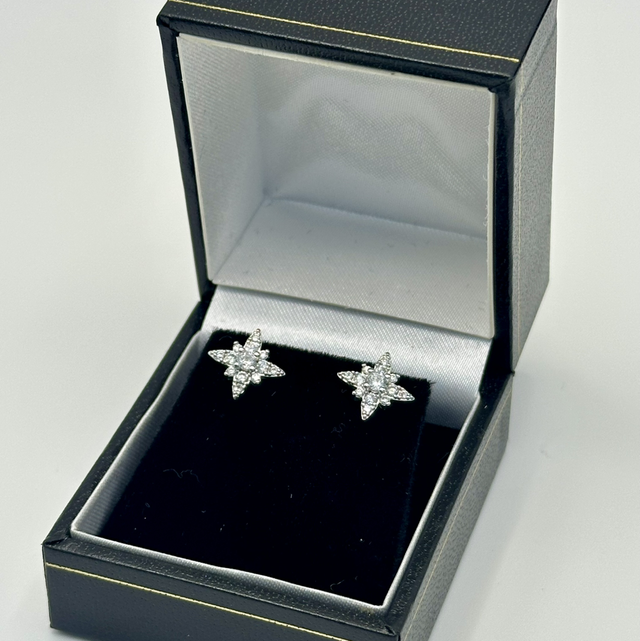 CZ Diamond Stargazer Earrings