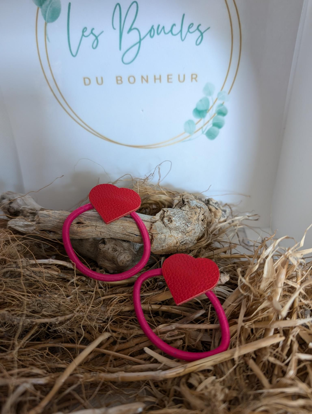 Élastique rose coeur corail