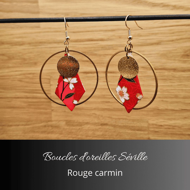 Boucles d&#039;oreilles Séville - Rouge carmin