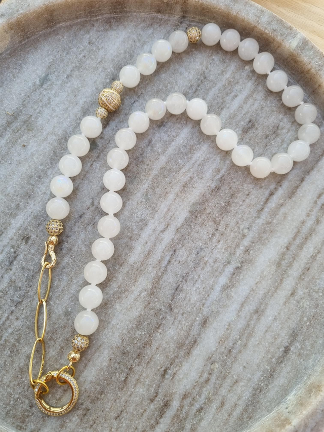 Regenbogen Mondstein Kette 