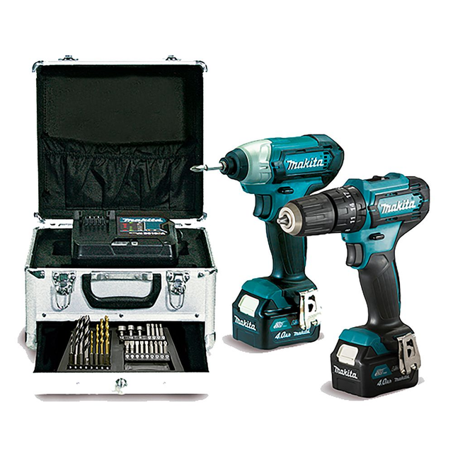 Combo Taladro combinado y Atornillador de impacto  MAKITA  HP333D + TD110D  12V   2 Baterias 4.0Ah