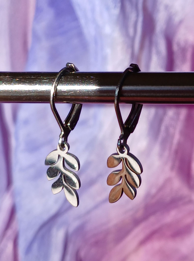 Boucles d'oreilles Feuille d'olivier