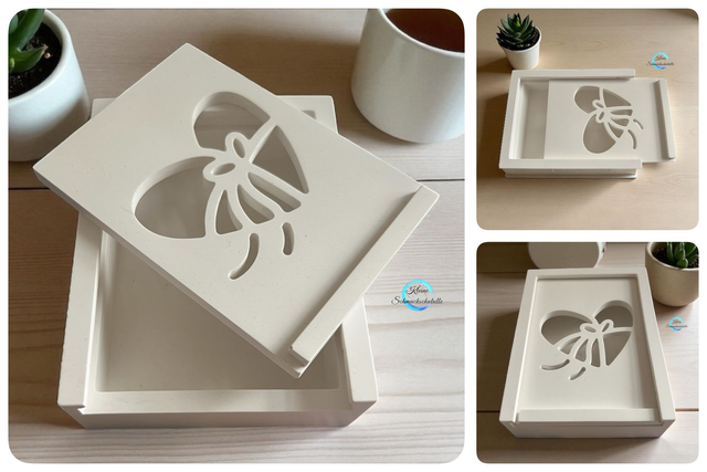 Geschenkboxen, verschiedene Motive, weiß, 10x8x3 cm