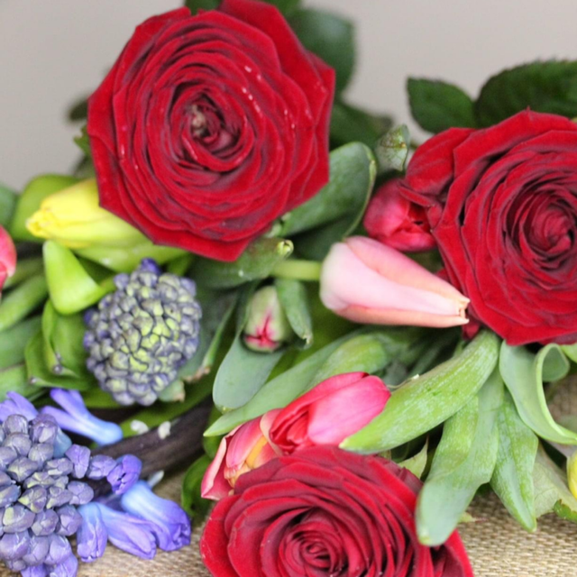 Red Roses And Seasonal Bouquet 