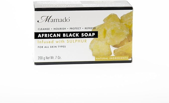Mamado African Black Soap Infused with Sulphur 200g