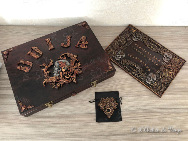 Coffret Ouija Volutes Acajou