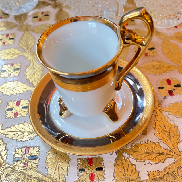 Mocca Tasse schwarz / gold