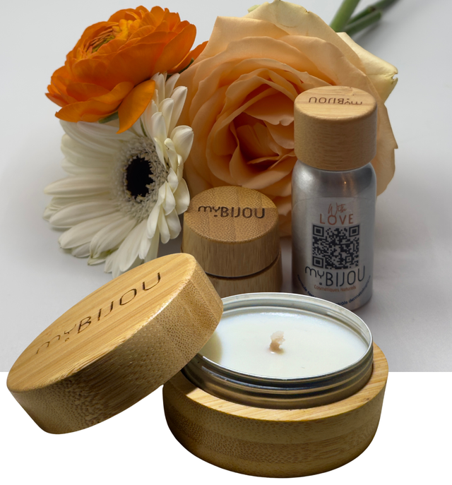 Kit Cocooning 20-50 - Bougie Collab "Le Loup Blanc" 50g + Kit weekend PearlSpa 20ml / RCC 10g