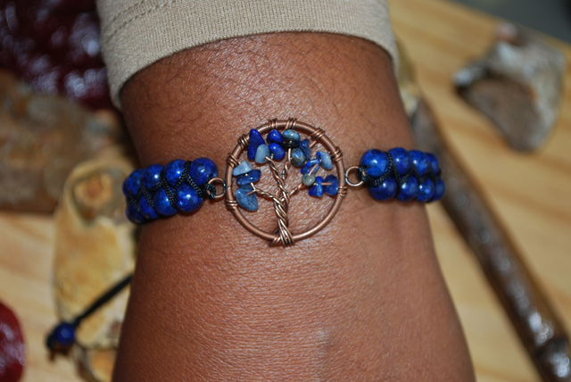 Bracelet arbre de vie lapis-lazuli