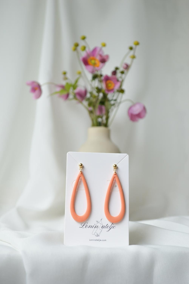 Pumpkin Spice - Veliki viseči uhani v obliki kaplje 