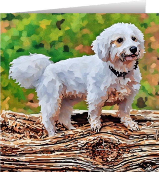 White Bichon Friese - Dog Greetings Card
