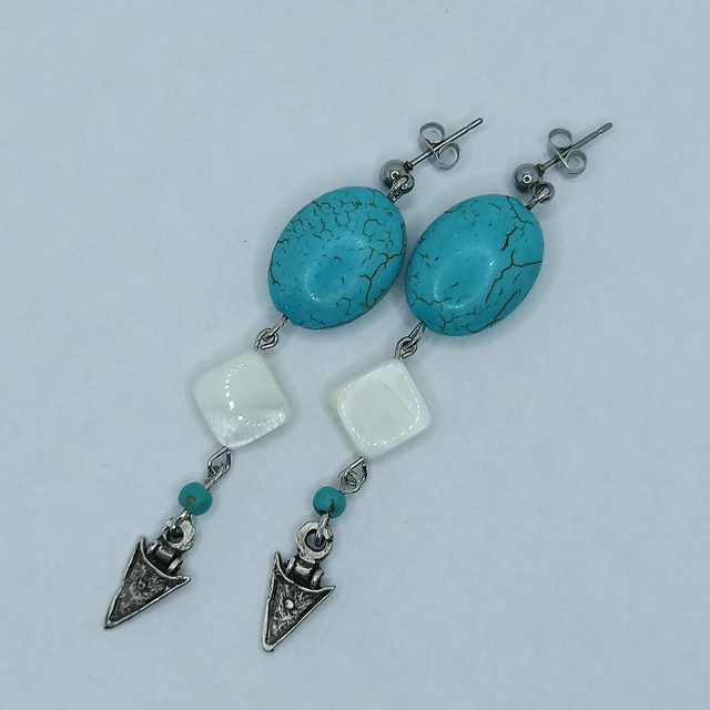 Pendantes - Turquoise et nacre