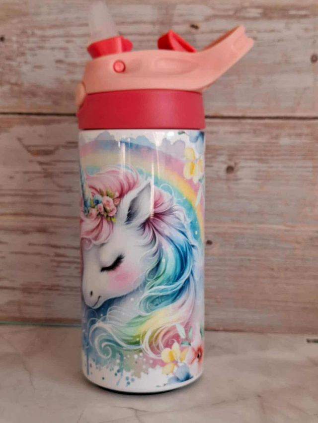 Gourde 350ml licorne arc en ciel