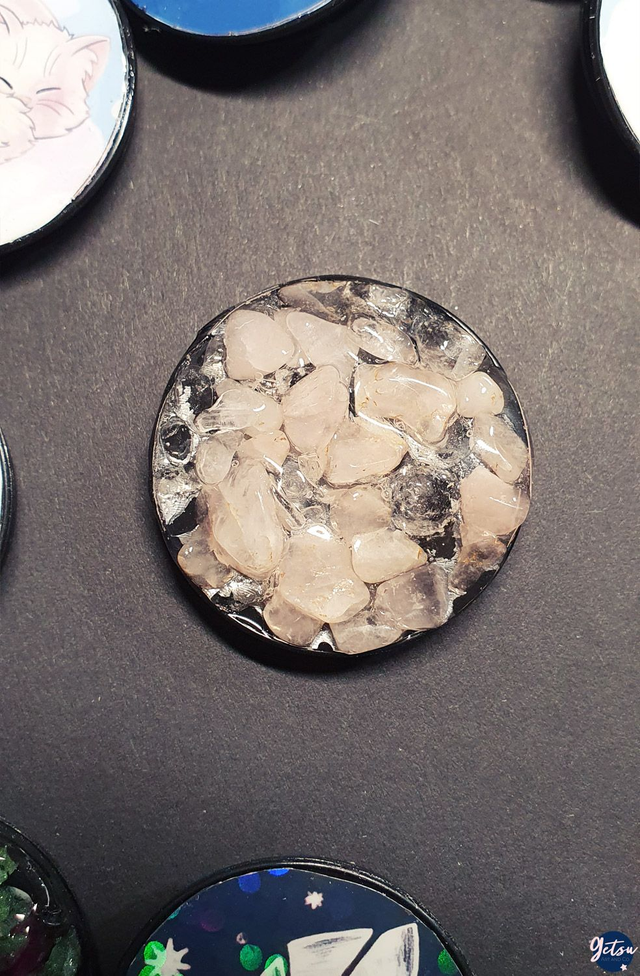 Poignée de téléphone quartz rose