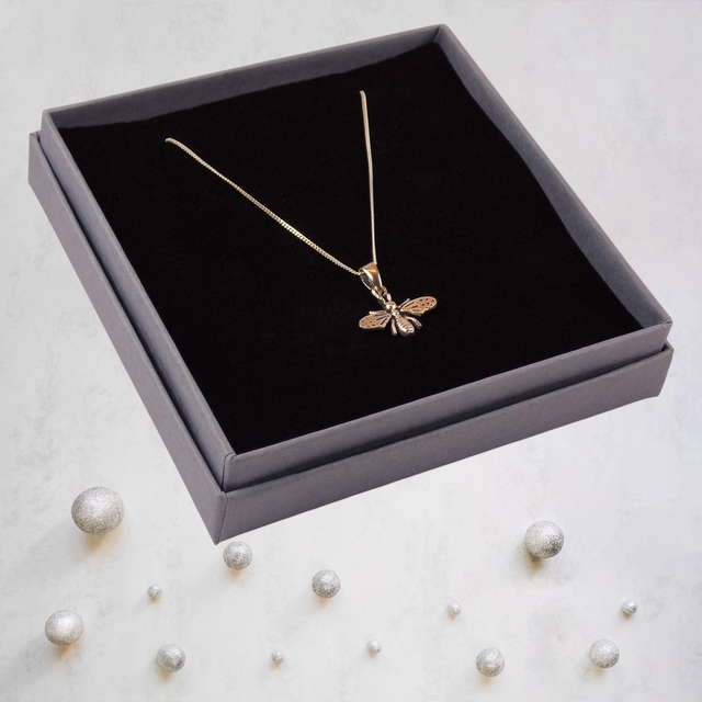 Sterling Silver Bee Pendant Necklace - Sweet as Honey and the Emblem of Manchester