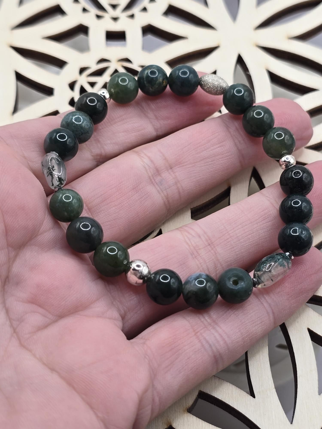 Bracelet Agate mousse 0,8 cm