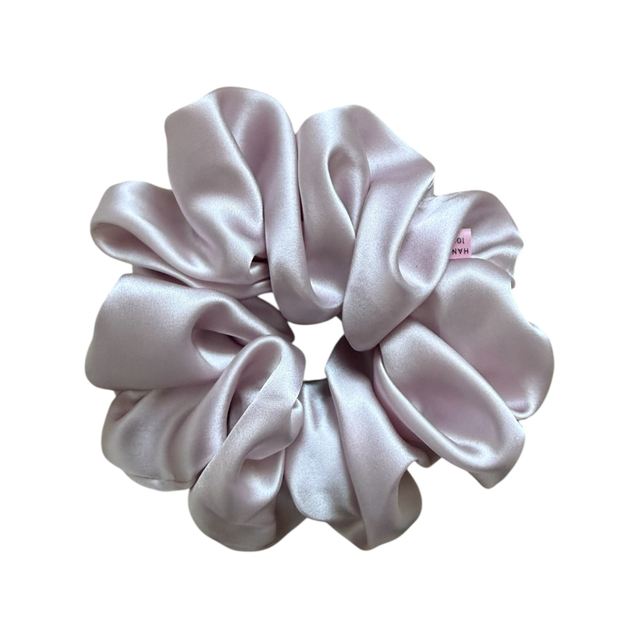 Chouchou en soie- Taille classique - Rose nuage