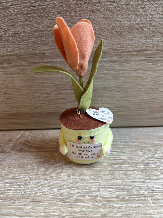 Pot "Chaleur d'une fleur"- Déco feutrine fait main 