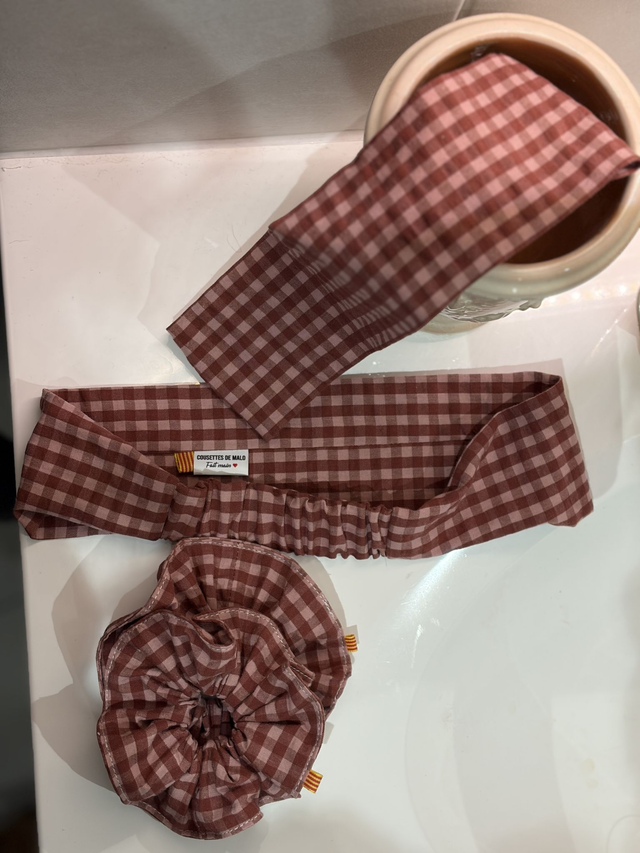 Accessoires cheveux vichy Rose Thé