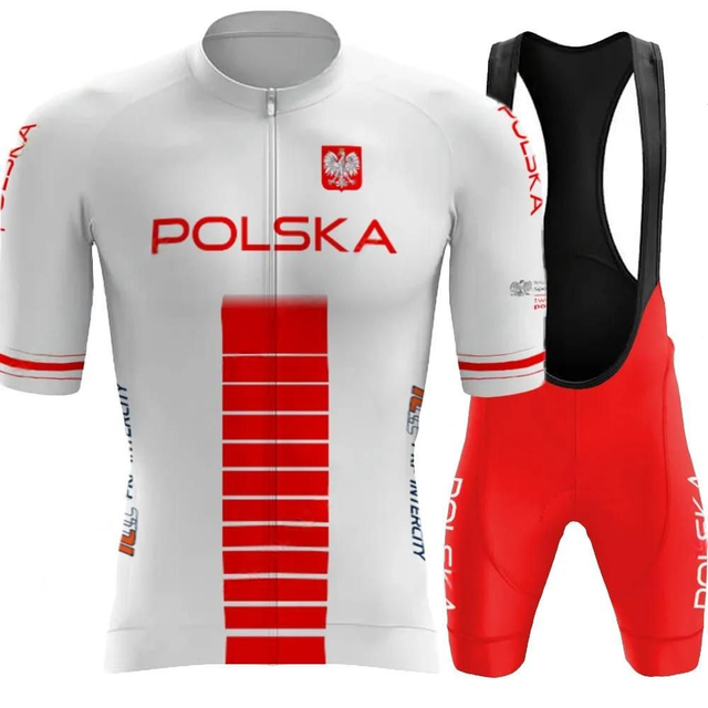 Poland Cycling Kit Jersey | Polish Bike Team Shirt | Summer Short Sleeve PRO FIT