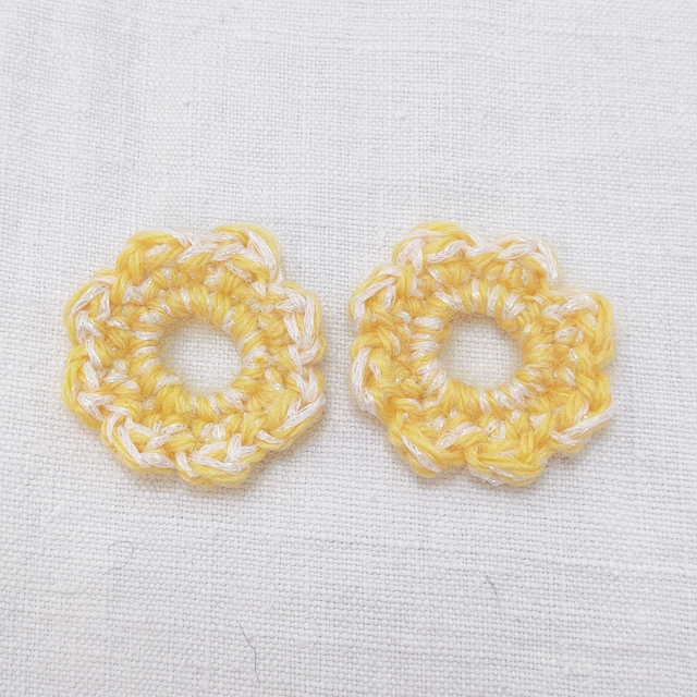 Fleurs duo Anémonettes Citron Paillettes