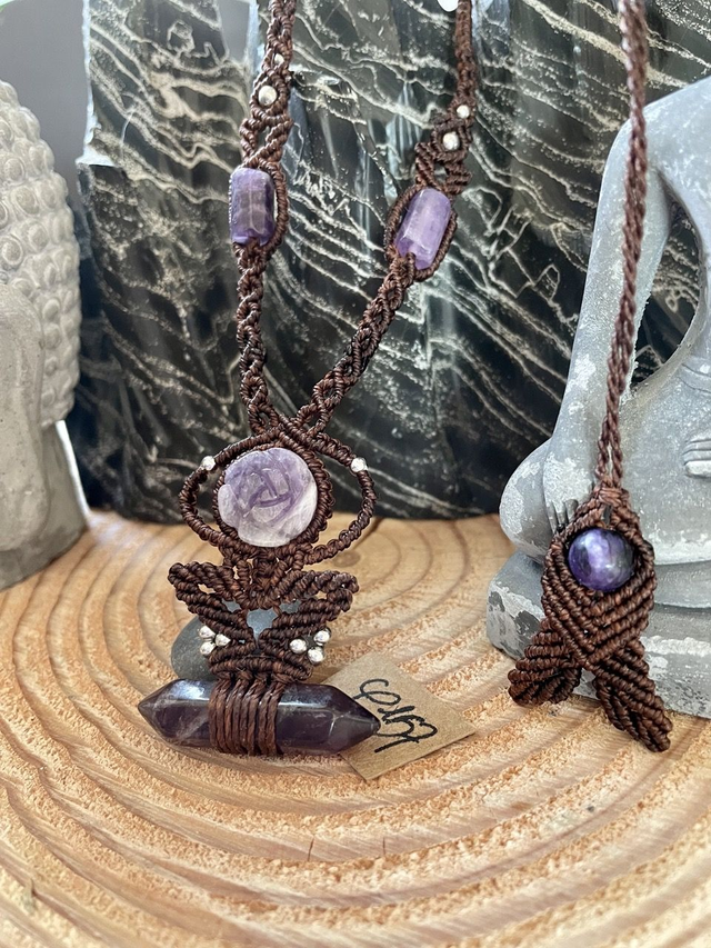 Collier tout en amethyste