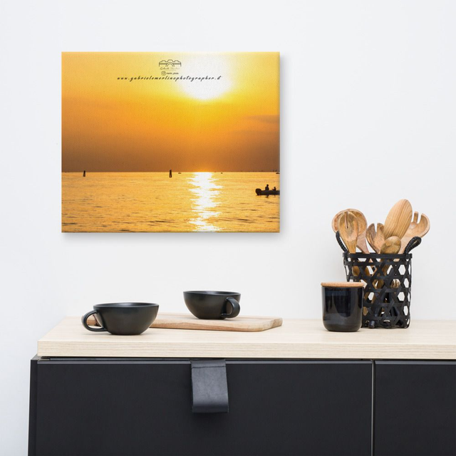  Canvas sunset boat peace 