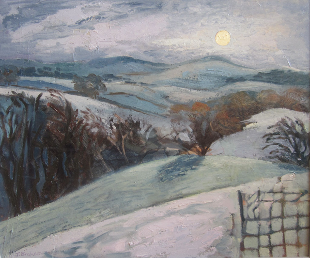 JuB19 Wintry Moon by Julienne Braham,  Oil on Board, 77x67cm
