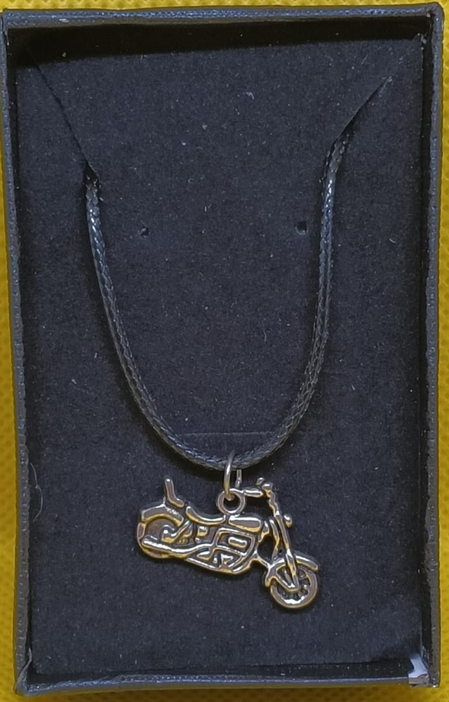 Small Tibetan Silver Motorcycle Pendant Necklace,