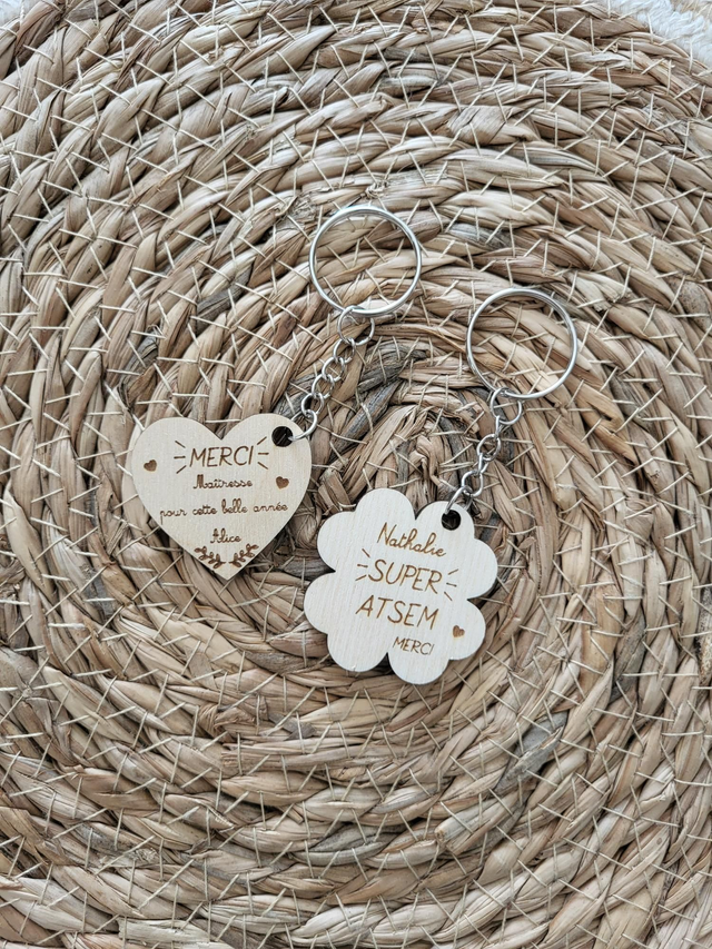 Porte clés remerciement Maîtresse etc..