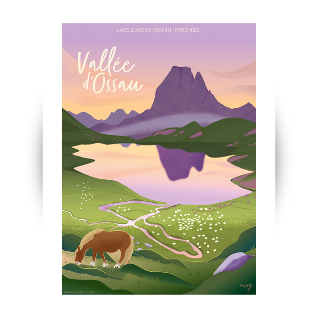 Affiche Lacs d'Ayous, vallée d'Ossau 30x40