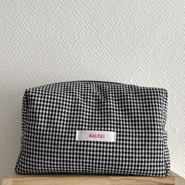 Trousse cube vichy noir