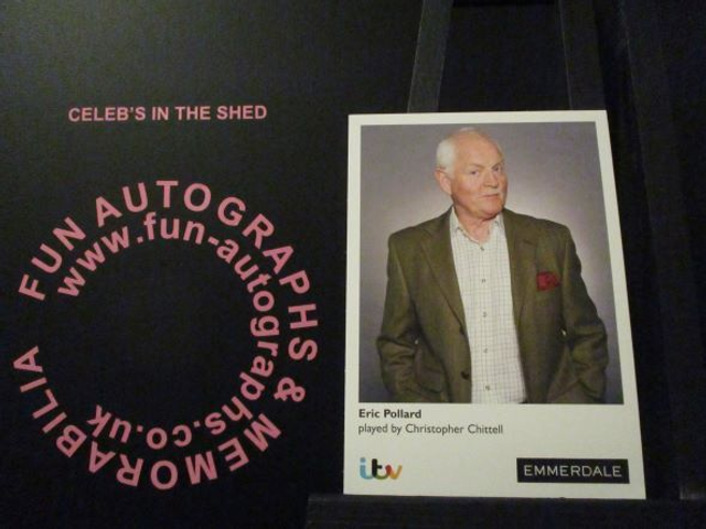 Christopher Chittell (Eric Pollard) Original Emmerdale Coloured Itv Logo Cast Card