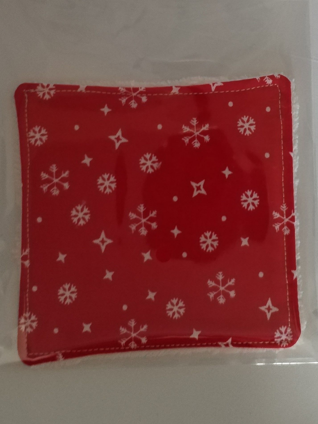 Lingette lavable motifs flocons de neige 