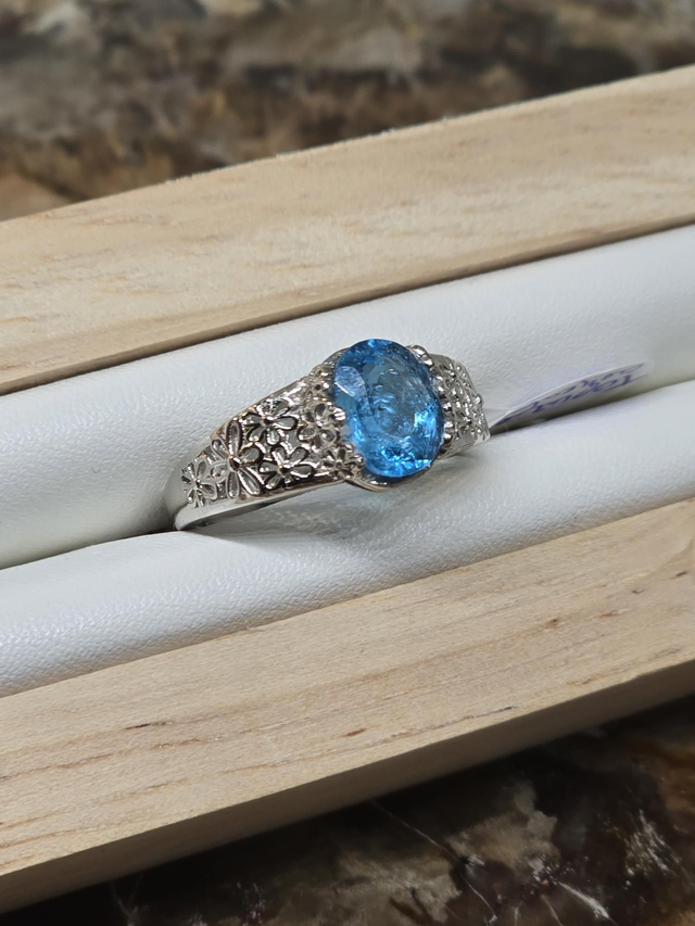 Bague Argent 925 et Topaze bleu 