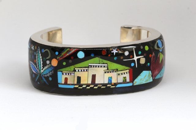 Manchette Galaxy ARBRE DE VIE argent massif 925 et pierres naturelles 