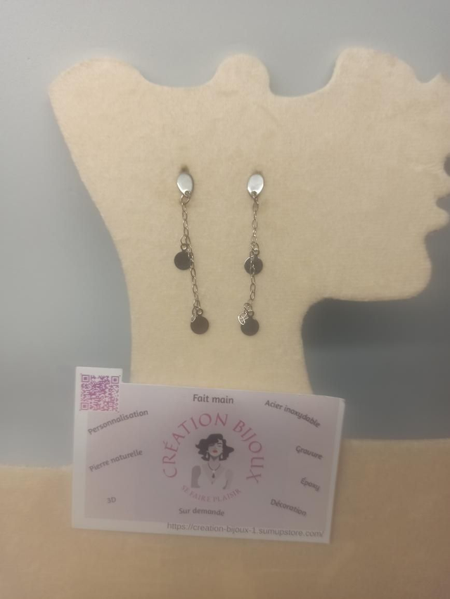 Boucle d'oreille pendante rond 